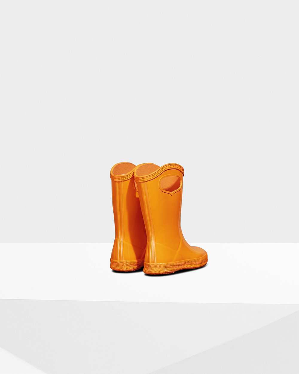 Kids Hunter Rain Boots Orange - Original First Classic Grab Handle Gloss - 8537409-KH